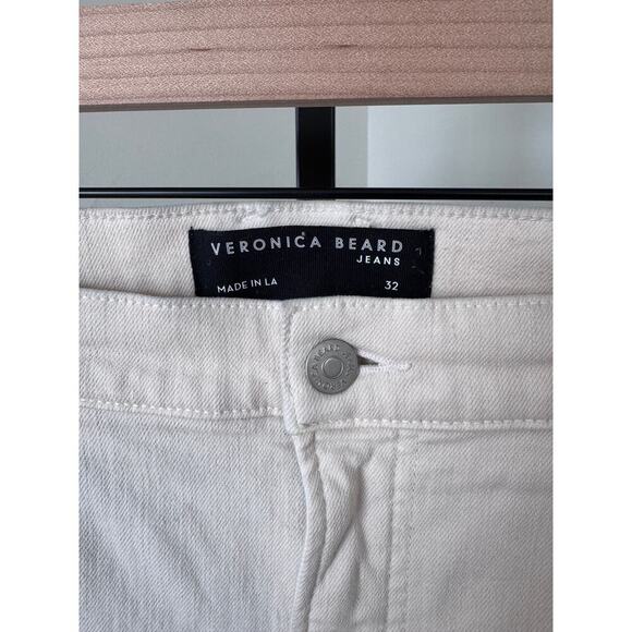 Veronica Beard Cameron Bootcut High Rise Jeans Ivory Size 32 Made in USA - Picture 3 of 6